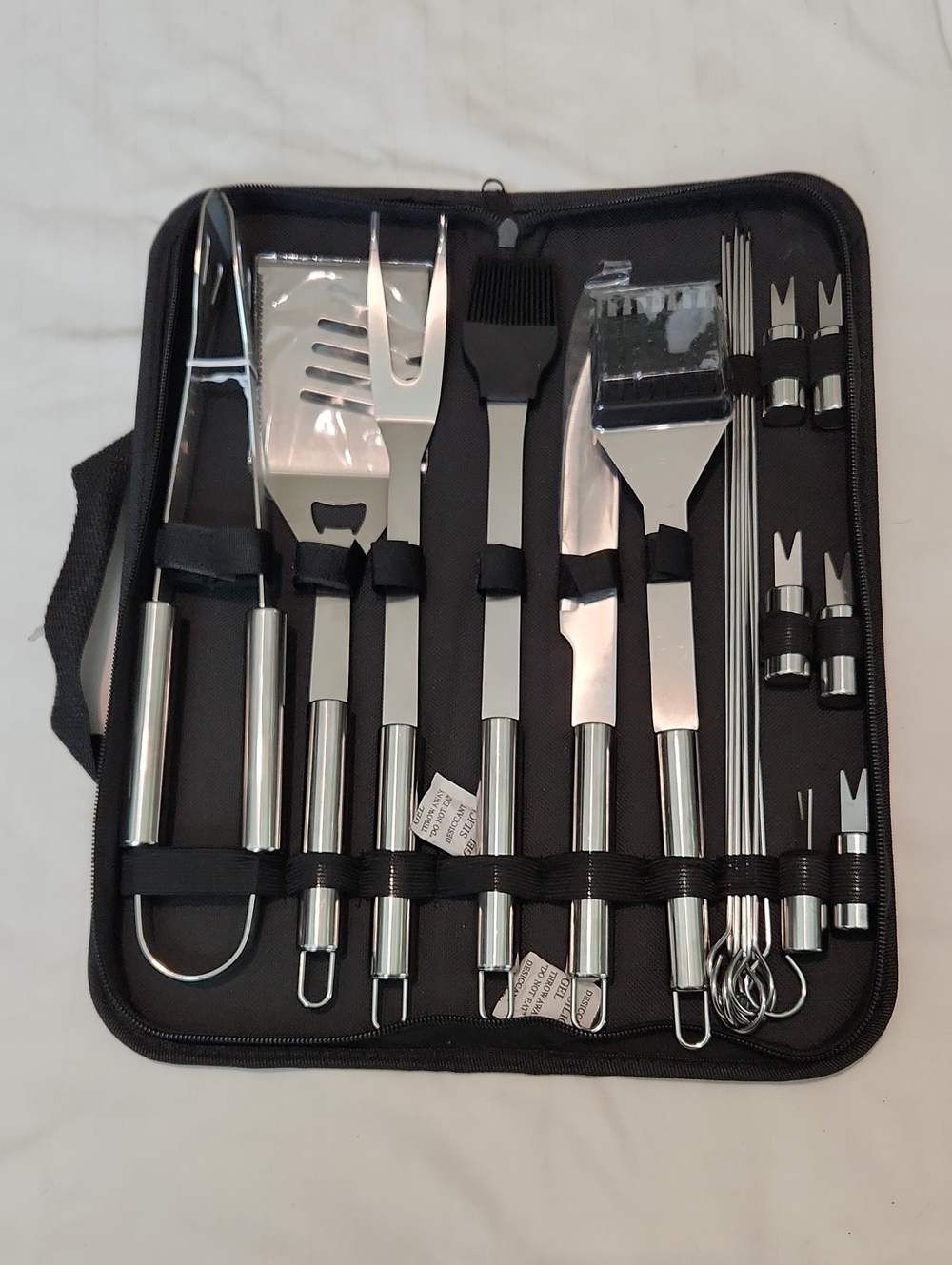 NWT Stainless Steel 20-Piece BBQ Grilling Tool Set - Silver